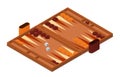 Backgammon game isometric illustration Royalty Free Stock Photo