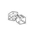 Backgammon hand drawn sketch icon. Royalty Free Stock Photo