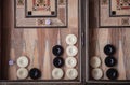 Backgammon Wood Game Board and Dices Royalty Free Stock Photo