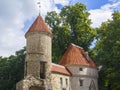 Backgroud Viru Gate in the old town of Tallinn