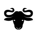 Flat style bull head isolated on white background. Royalty Free Stock Photo