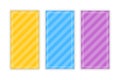 Diagonal bold stripes banners set of three Royalty Free Stock Photo