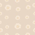 Vintage chamomile flower background. hand drawn vector. seamless pattern with blooming chamomile illustration. wallpaper, wrapping
