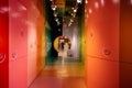 interactive intense and bright multi color room with sensory experience background