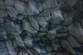 extreme close up of unique diamond shaped basaltic rock formations in the gorges of Alcantara Royalty Free Stock Photo