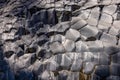 Unique basaltic rock diamond shaped formations close up in the gorges of Alcantara Royalty Free Stock Photo