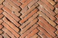 pale slanted floor brick exterior with geometric figure background close up