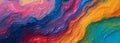 A vibrant abstract painting displays swirling waves of colors. Royalty Free Stock Photo