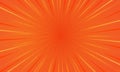 Bright Orange Comic Sunburst Background with Halftone Pattern Royalty Free Stock Photo