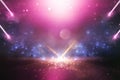 background of abstract blue, pink, purple and gold glitter lights. defocused Royalty Free Stock Photo