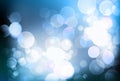 Abstract blurred blue bokeh background, white circles Royalty Free Stock Photo