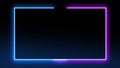 Background abstract bright neon frame