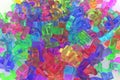 Background abstract CGI typography, currency sign for money or profit good for design. Text, mess, shape & plastic.
