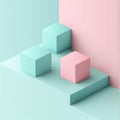 Background with an abstract 3D isometric cube pattern, generative AI Royalty Free Stock Photo
