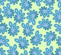 Background in abstract design with blue and green asymmetric fowers