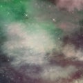 Background of abstract galaxies with stars and planets with green and red smoke motifs of the universe night light space