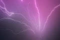 Background of abstract galaxies with stars and planets with pink lightning space universe night light Royalty Free Stock Photo