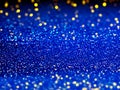 background of abstract glitter lights. blue, gold and black. de focused. Royalty Free Stock Photo