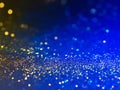 background of abstract glitter lights. blue, gold and black. de focused. Royalty Free Stock Photo