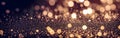 background of abstract glitter lights. brown, gold and black. bokeh banner. Glittering stars of bokeh use for celebrate background Royalty Free Stock Photo