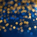 Blue and gold abstract background. Abstract glitter lights Royalty Free Stock Photo