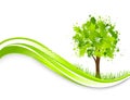 Background with abstract green tree Royalty Free Stock Photo