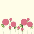 Background with abstract pink dandelions