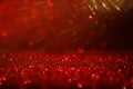 Background of abstract red, gold and black glitter lights. defocused Royalty Free Stock Photo