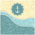Background with abstract Seamless marine world patterns