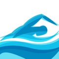 Background with abstract stylized swimming man Royalty Free Stock Photo