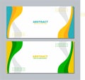 Set White background abstract texture illustration orange green blue for banner, social media template, poster and flyer template Royalty Free Stock Photo