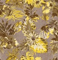 Seamless Tropical Flower with texture background pattern, fabric textile printing, wallpapers, gift wrap. Royalty Free Stock Photo