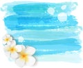 Brushed backgrounds with flowers. Blue colored.