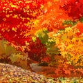 Background abstraction bright colorful deciduous autumn forest
