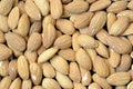 Background with almonds. Close up. Royalty Free Stock Photo