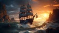 Sea ship sky ocean boat water Royalty Free Stock Photo