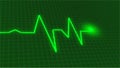 Background of the artwork is a red oscilloscope screen with a cardiogram. health medical heartbeat pulse art design. visual