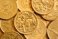 Background of Australian One Dollar Coins Royalty Free Stock Photo