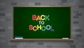 Background back to school with blackboard background and brick wall background,Vector,Illustration Royalty Free Stock Photo