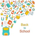Background for Back to School, Education Simple Colorful Objects Royalty Free Stock Photo