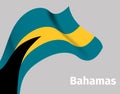 Background with Bahamas wavy flag