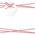 Background with bakers twine bow and ribbons Royalty Free Stock Photo