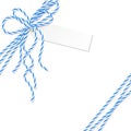 Background with bakers twine bow and ribbons Royalty Free Stock Photo