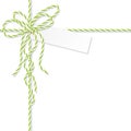 Background with bakers twine bow and ribbons Royalty Free Stock Photo