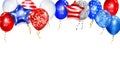 Background with balloons in the colors of the USA flag Royalty Free Stock Photo