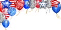 Background with balloons in the colors of the USA flag Royalty Free Stock Photo
