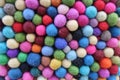 Background with balls, different colorful wool lumps Royalty Free Stock Photo