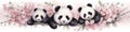 Background bamboo black illustration cartoon china tree nature design white bear animal cute panda Royalty Free Stock Photo