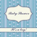 Background with banner baby shower boy vintage