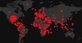 Covid-19 global pandemic situation map show spreading of outbreak Royalty Free Stock Photo